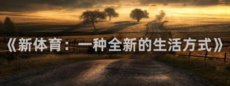 《新体育：一种全新的生活方式》
